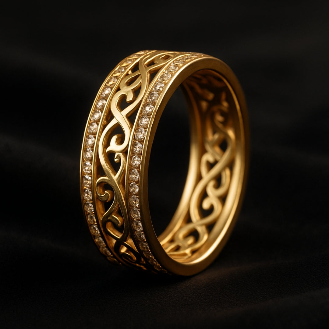 Bague en or creuse et brillante