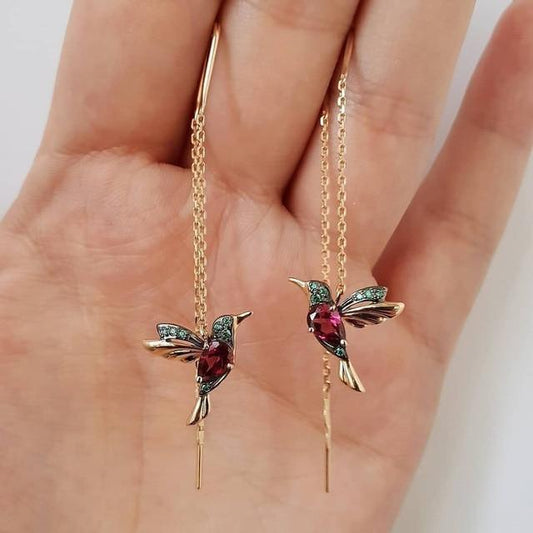 Kolibri enamel and zircon earrings